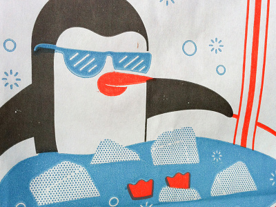 Penguin Whataburger Kid's Meal Bag flexo illustration penguin whataburger work done for mcgarrah jessee