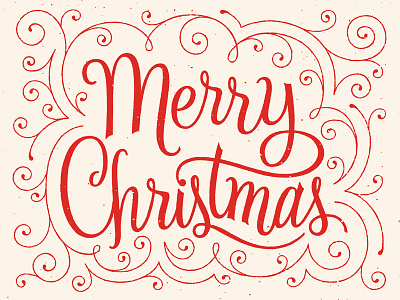 Merry Christmas greeting card kickstarter lettering merry christmas script swirlies typography