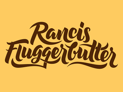 Rancis Fluggerbutter custom lettering racer rancis fluggerbutter script sugar rush type wreck it ralph