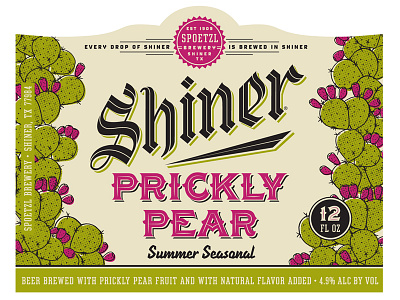 Shiner Prickly Pear beer cactus label mcj client pokey shiner beer work done at mcgarrah jessee
