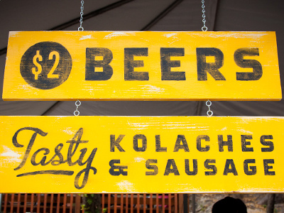 Beer and food signs