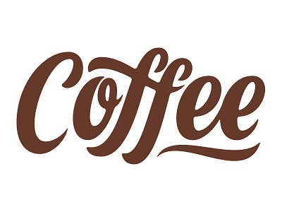 Coffee brown coffee lettering script vector