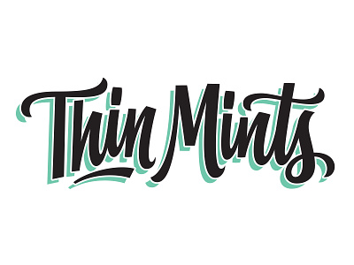 Thin Mints cookies girl scout lettering please script thin mints