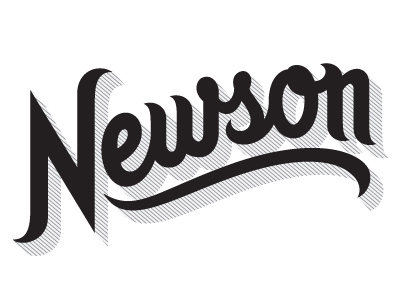 Newson lettering logo script