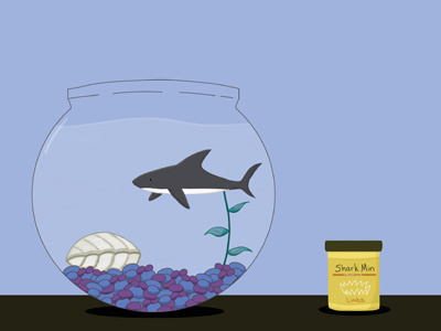 Desk Pets-Mini Shark aquatic desk illustration ocean office shark