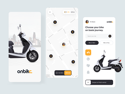 Bike Mobile App Design adobe xd app concept design figma illustration redesign rental ui ux