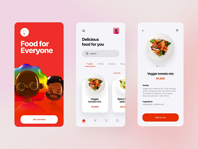 Food Mobile App Design adobe xd concept design figma illustration mobile app mobile design redesign ui ux