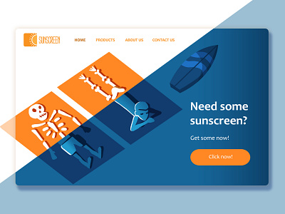 Sunscreen branding branding design illustration landing landing page typography ui vector web web design
