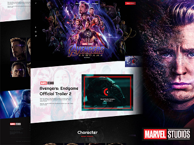 Avengers Website Mockup avengers branding design landing landing page marvel ui web web design