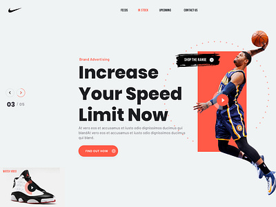 Nike Website Mockup branding design landing landing page ui web web design