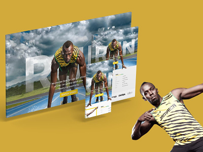 Usain Bolt Landing Page Mockup