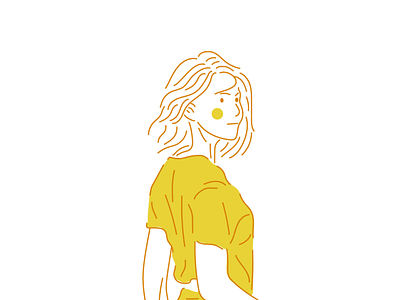 Girl Simple Flat Illustration