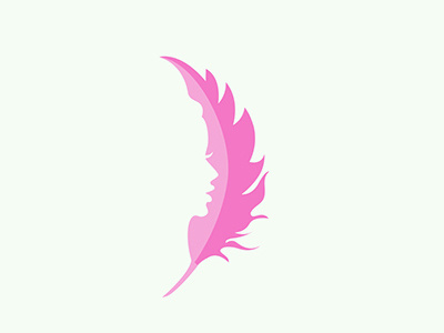 Logo folio beauty concept design feather folio girl icon logo love skincare