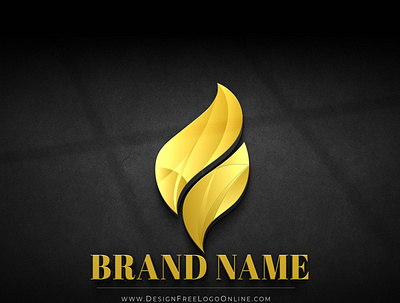 Golden 3D Flame Logo Design 3d abstract logo 3d logo business logos company logo design a logo flame logo logo design logo maker