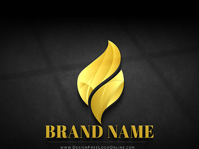 Golden 3D Flame Logo Design