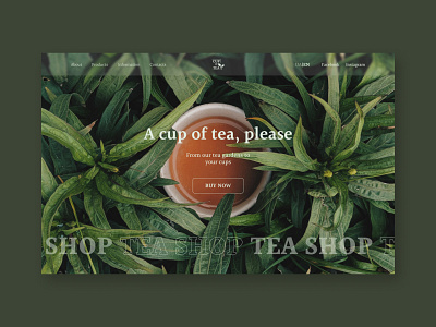 CONCEPT CUP OF TEA concept design page store tea ui web design