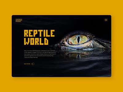 CONCEPT REPTILE WORLD in Adobe Photoshop concept design page reptile ui web design