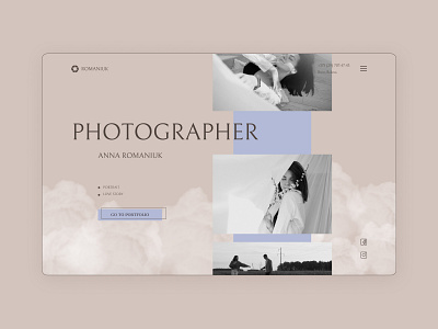 Design concept for photographer concept design page photo photographer portfolio ui web design