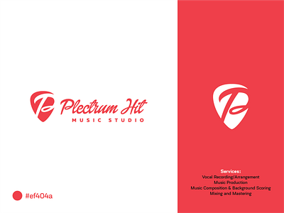 Plectrum Hit Music Studio branding design icon identity illustration illustrator logo minimal music plectrum studio