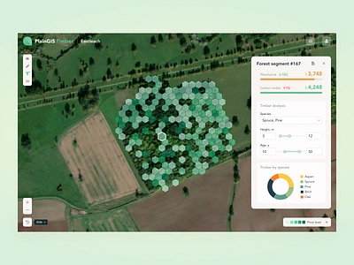 Carbon offset management : part 4 3d carbon carbon credits carbon offsets climate design ecology emissions footprint geo gis interface map nature plant reforestation trees ui uiux ux