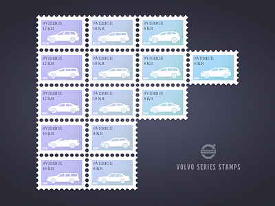 Volvo stamps all car drive illustration mail post postage stamp stamp sverige sweden volvo