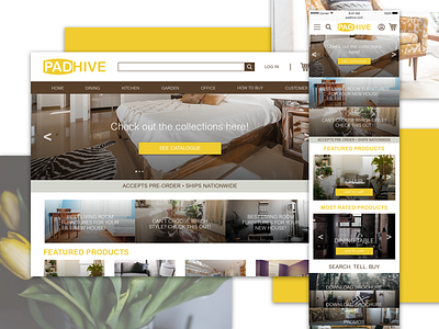 Padhive Website | Furniture Business ecommerce freelance furniture mobile padhive responsive sketch website