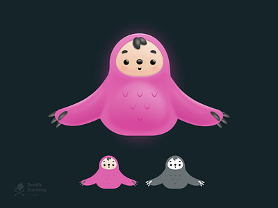 Baby Sloth 2d 3d character design cute deadly duckling design figma graphic design illustration lovely mascot pouriversal skilled sloth ui ui element ux vector