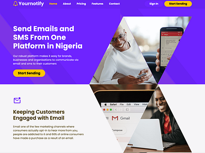 Yournotify Email and SMS Marketing (UI/UX Design)