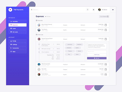Pali Payment Dashboard Concept
