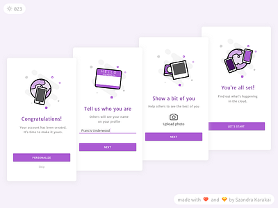 Daily UI challenge #023 - Onboarding account clean colorful created mobile onboarding setup simple ui