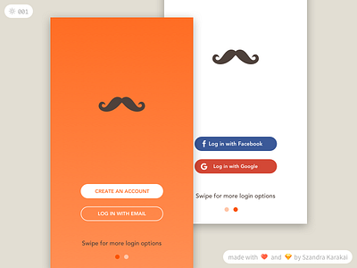 Daily UI challenge #001 - Sign Up daily challenge log in minimal mobile sign up social log in