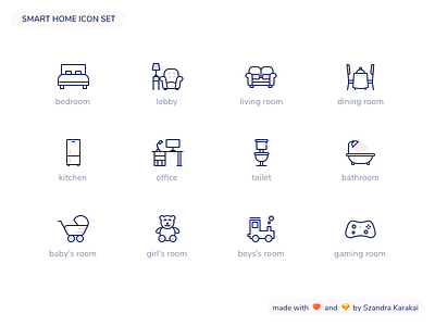 Smart Home Icon Set app clean desktop iconset illustration minimal mobile simple smart home ui vector