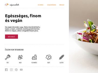 Reparetek - Daily vegan food daily menu food food and drink order website website concept