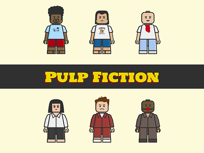 Lego Pulp Fiction 2d art 2d character character character design flatdesign flatillustration iconography icons inspiration lego lego characters lego design lineart pulp fiction pulpfiction movie