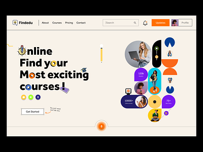 Online Course Home Page design ios apps design landing page design mobile apps ui ui design ux