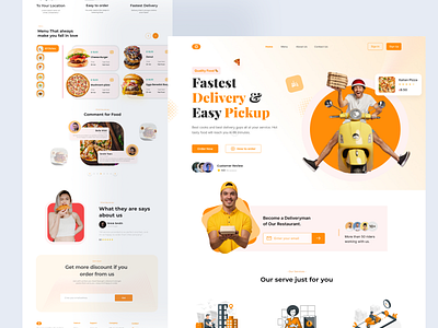 Online Food-Order landing page design ios apps design landing page design mobile apps ui ui design ux