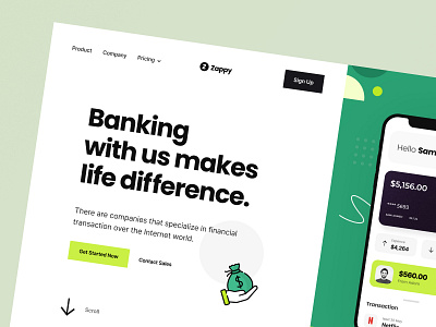 Zappy Mobile-Banking Header by Sayem🌟 on Dribbble