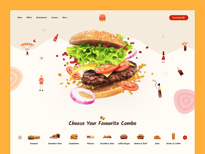 Burger-King Portfolio Header burger design trend 2022 food header header design landing page portfolio product design ui ui design uiux web web design website website design