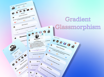 Project Insqoutepedia - A Beautiful Gradient Glassmorphism style app design glassmorphism gradient graphic design sosial media ui ux