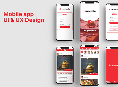 Umbrella Food Recipes App app design design graphic design ui ux