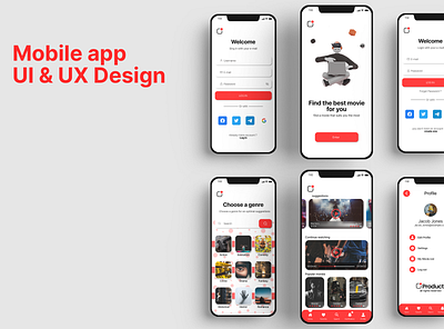 Product, a movie app app design branding design graphic design ui ux