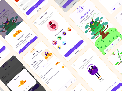 Task App For Kids app app design design illustration kids ui ui ux