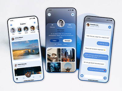 Social Media App app app design aurora case study design figma graphic design minimalism minimalist mobile product social media ui ui mobile design uiux ux