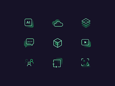 Neon icons colored design expertise green icon pack icons neon colors numbers ui website