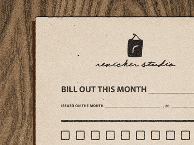 Bill Out branding business old personal texture vintage