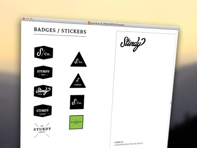 Sturdy badges badges branding logo stickers