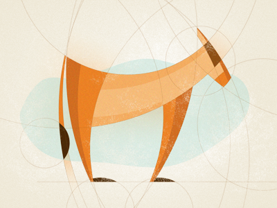 Mule geometric illustration mule orange vector