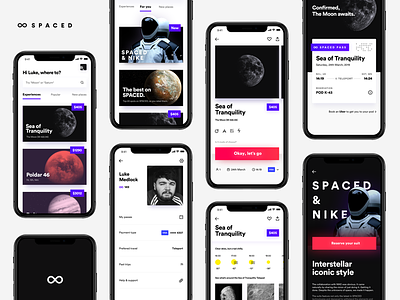 SPACED app concept. app iphone 10 iphone x profile space ui ux
