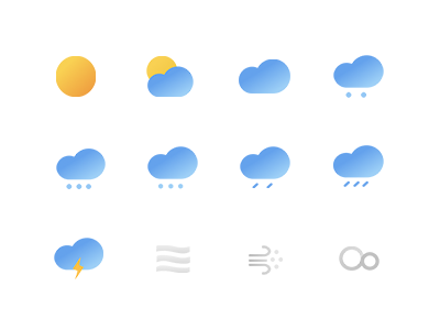 Smart box weather icons app ui