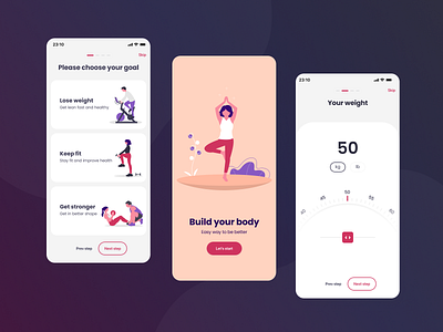 Fitness app. Registration 2021 challenge dailyui figma fitness fitness app illustrations muzli sport sports design workout workout app